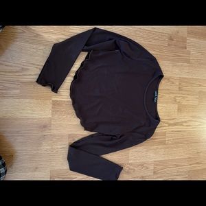 Cropped shein top, color brown, size small